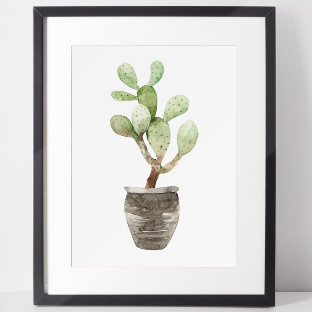 Wall Art Watercolor Cactus Plant Illustration Print Poster Unframed - Picture 1 of 9
